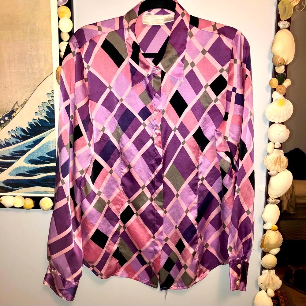 💜Silk Button Down Shirt